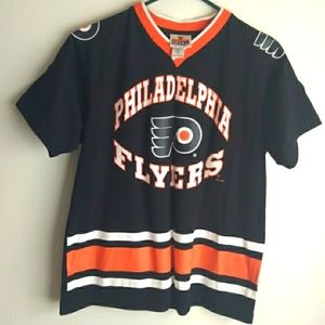 Vintage Philadelphia Flyers Eric Lindros 88 Hockey Short Sleeve Shirt Jersey